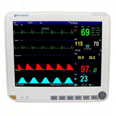 Monitor paciente del parámetro multi de la exhibición de 15 pulgadas con 6 parámetros estándar: ECG, RESP, NIBP, SPO2, 2-TEMP, PR/HR